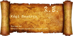 Kégl Beatrix névjegykártya