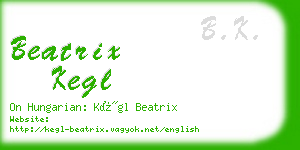 beatrix kegl business card